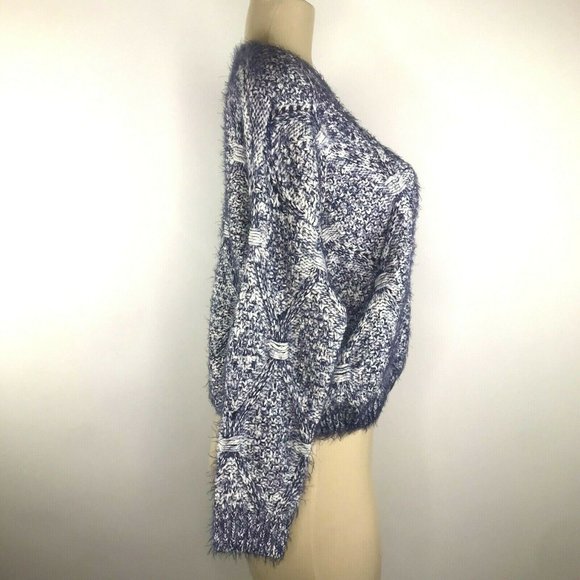 Raga Sweater Blue Eyelash Knit Shaggy Oversize - Picture 6 of 9